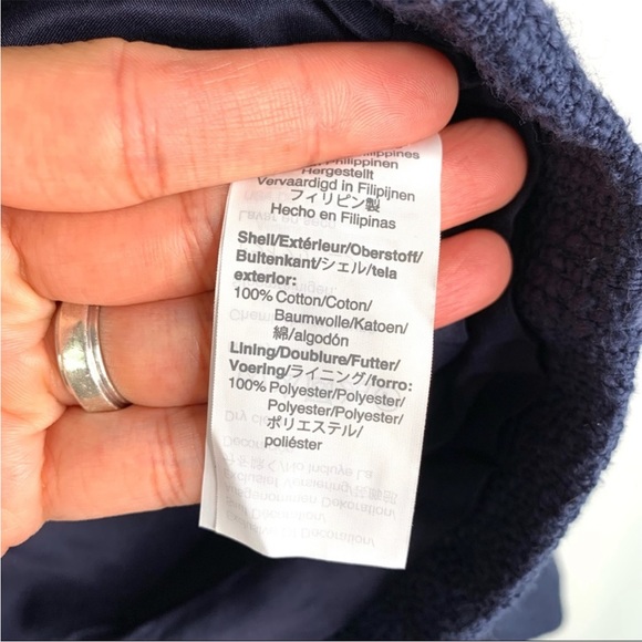 NEW J. CREW Size 2 Textured Tweed Navy Blue Preppy Classic Peplum Blazer Jacket - Picture 9 of 14